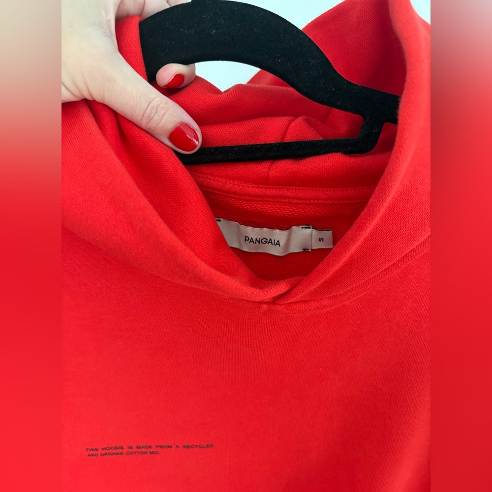 Pangaia Red Organic Cotton Hoodie and Pants Set Size S Oversized Unisex Goji Red - Picture 14 of 17